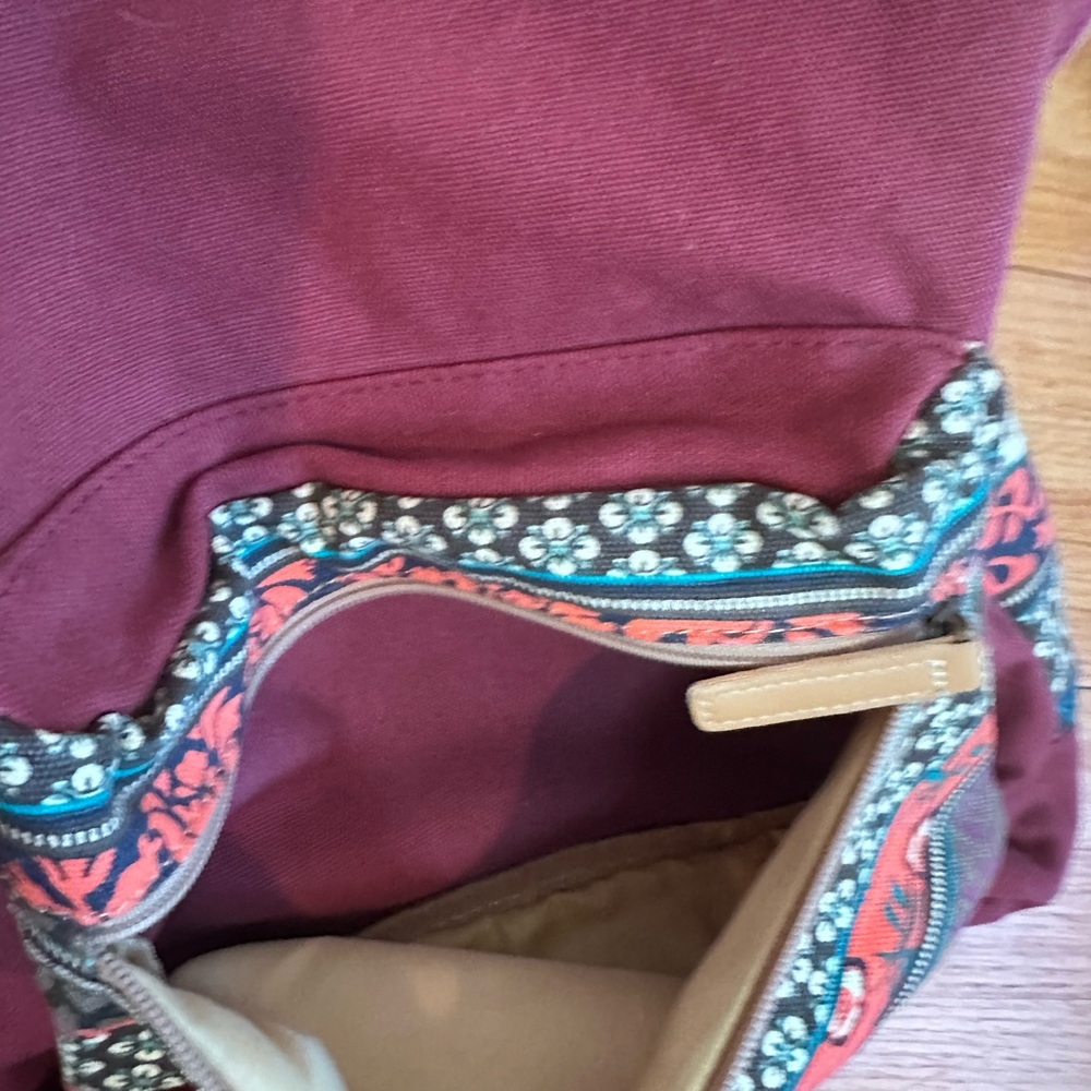 Kinmac Bohemian Marsala Red Canvas Backpack With … - image 8